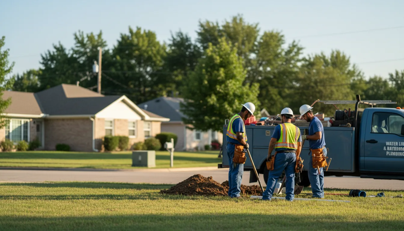 Residential water line and bathroom plumbing service in Orting, WA